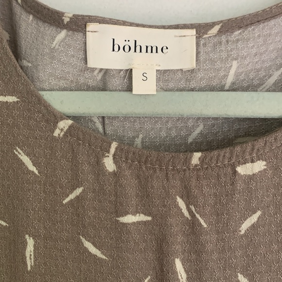 Bohme tan patterned short sleeve top - Picture 2 of 4